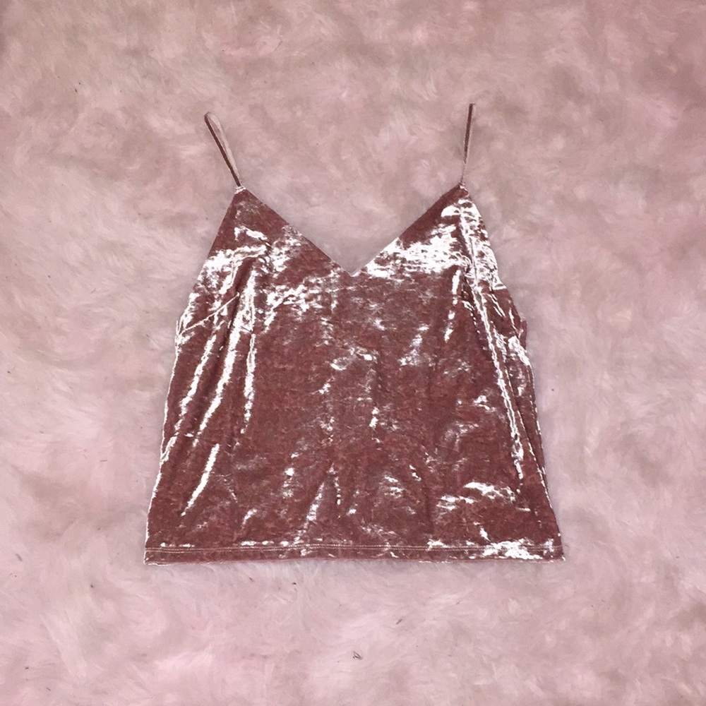 Pink velvet tank NWOT